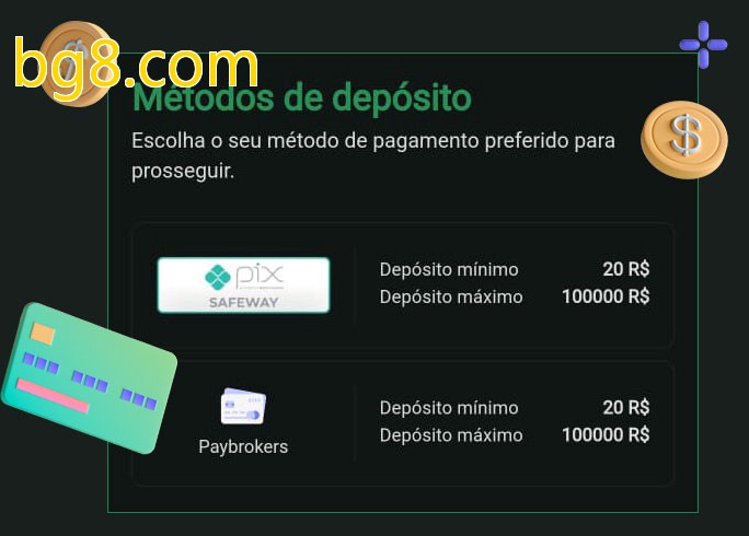 O cassino bg8.combet oferece uma grande variedade de métodos de pagamento